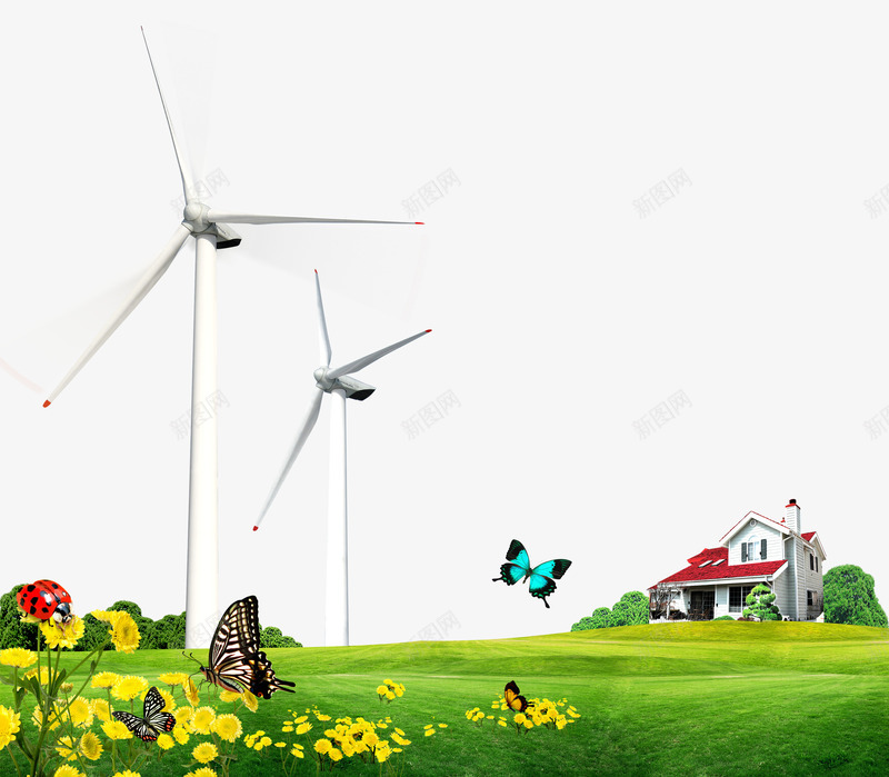 绿色能源地平面png免抠素材_新图网 https://ixintu.com 保护地球 创意设计 地平面 宣传背景 环保行业 能源行业 节能减排