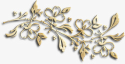 黄金花朵凸雕素材