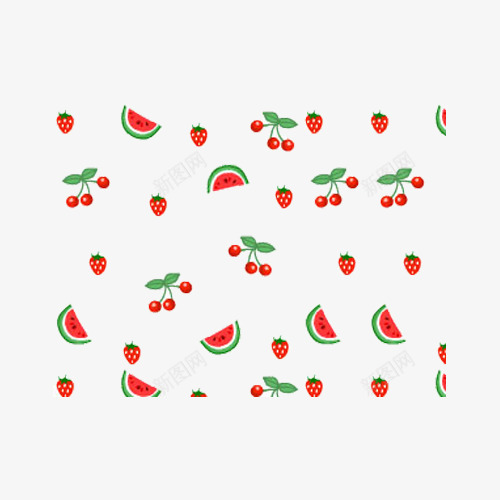 水果斑点装饰png免抠素材_新图网 https://ixintu.com 手绘 樱桃 装饰图案 西瓜