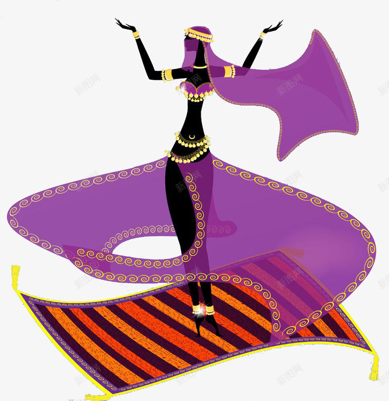 紫色阿拉伯女人在条纹魔法飞毯上png免抠素材_新图网 https://ixintu.com 女人 女性插画 紫色阿拉伯女人在条纹魔法飞毯上跳舞免费下载 舞蹈 跳舞 阿拉伯舞 魔法飞毯
