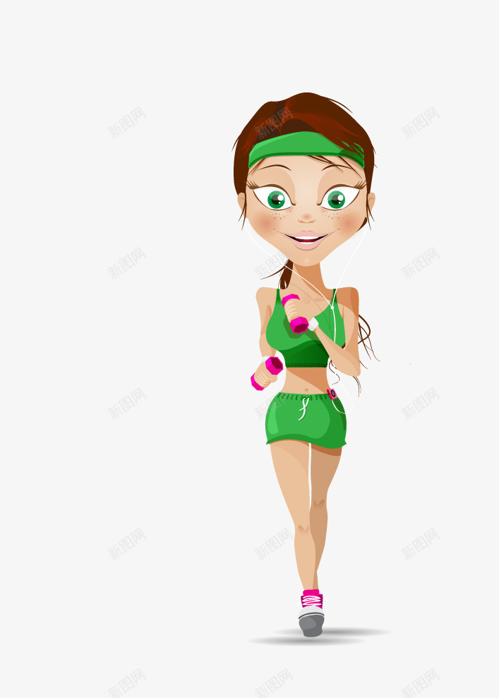 卡通运动女性png免抠素材_新图网 https://ixintu.com 卡通 女性 跑步 运动 锻炼