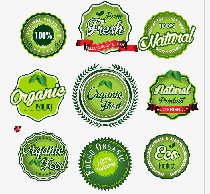 绿色食品标签矢量图eps免抠素材_新图网 https://ixintu.com 小清新标签 绿色蔬菜标签 绿色食品 英文 食品标签 矢量图