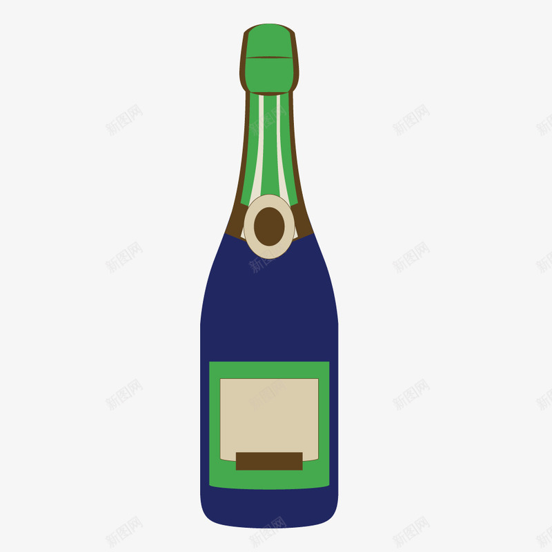 蓝色酒瓶png免抠素材_新图网 https://ixintu.com 矢量啤酒瓶 蓝色啤酒 酒瓶