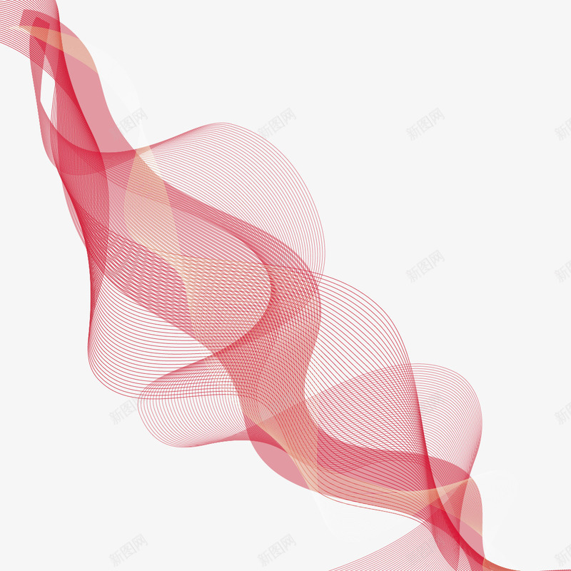 粉色曲线波浪线png免抠素材_新图网 https://ixintu.com 曲线 波浪线 矢量曲线