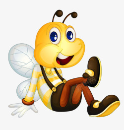 黄色连衣裤卡通小蜜蜂高清图片
