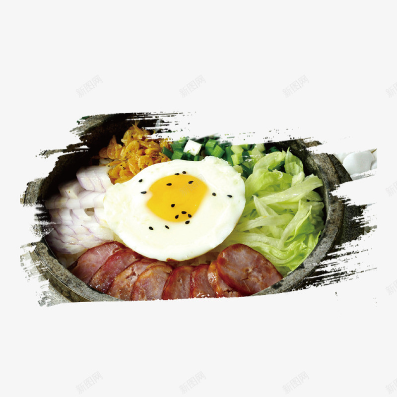 韩式盖饭png免抠素材_新图网 https://ixintu.com 烤肉 蔬菜 饭 鸡蛋