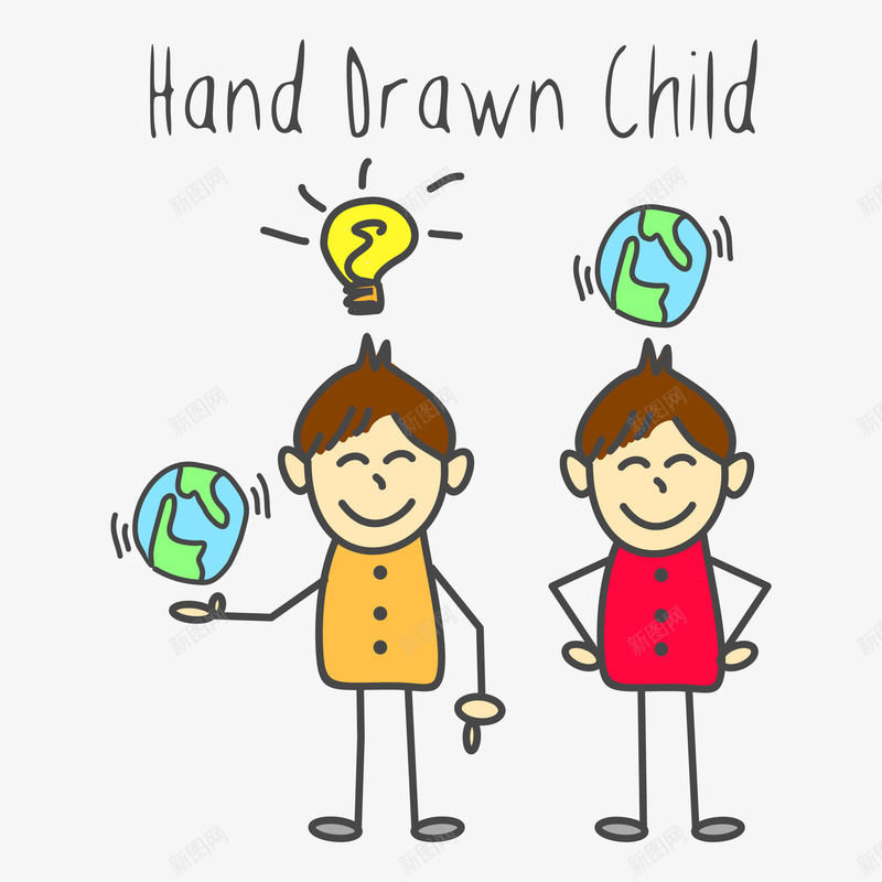 孩子和创造力png免抠素材_新图网 https://ixintu.com 创造力 地球 孩子 开心的人 微笑 手绘 电灯