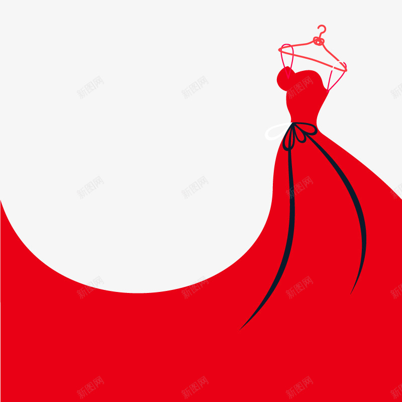 红色的裙子矢量图ai免抠素材_新图网 https://ixintu.com PNG免费素材 女性 服饰 矢量素材 高清图 矢量图