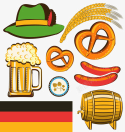 德国帽子啤酒节插画高清图片
