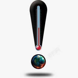 全球升温创意温度计高清图片