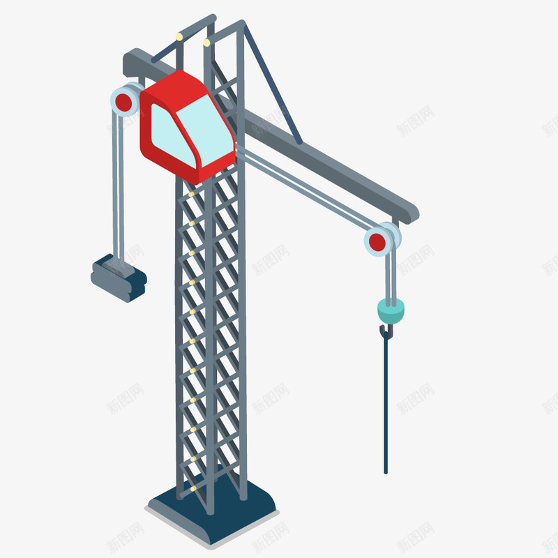 蓝色卡通吊车机械png免抠素材_新图网 https://ixintu.com 卡通 吊车 机械 蓝色