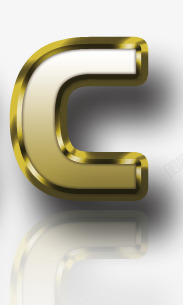 黄金质感字母C素材