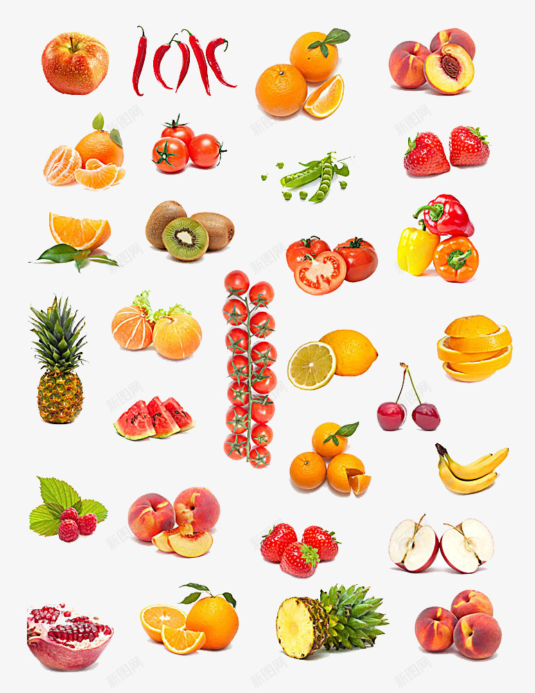 水果食物png免抠素材_新图网 https://ixintu.com 各处水果集合 柠檬 橘子 番茄 蔬菜集合 车厘子