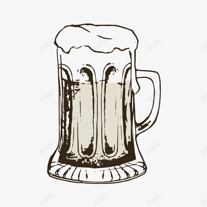 啤酒线稿图标png_新图网 https://ixintu.com 啤酒 啤酒节 图标 线稿
