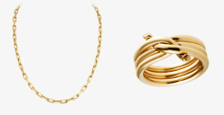 金色项链和戒指素材