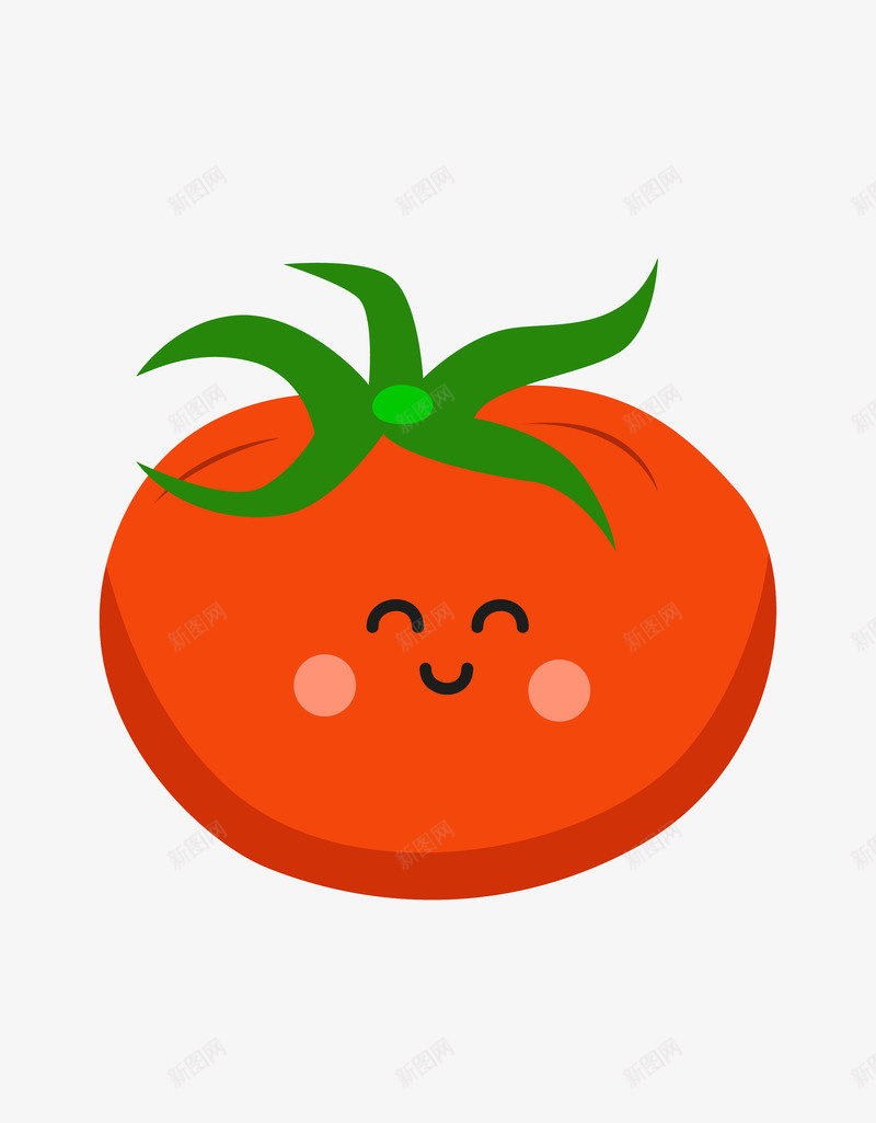微笑的西红柿手绘图png免抠素材_新图网 https://ixintu.com 可爱的 微笑的 手绘图 蔬菜 表情 西红柿