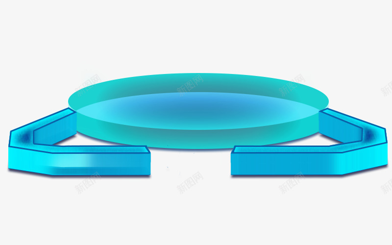 蓝色立体舞台psd免抠素材_新图网 https://ixintu.com 立体 舞台 蓝色