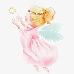 彩绘弹钢琴的天使卡通手绘天使人物矢量图高清图片