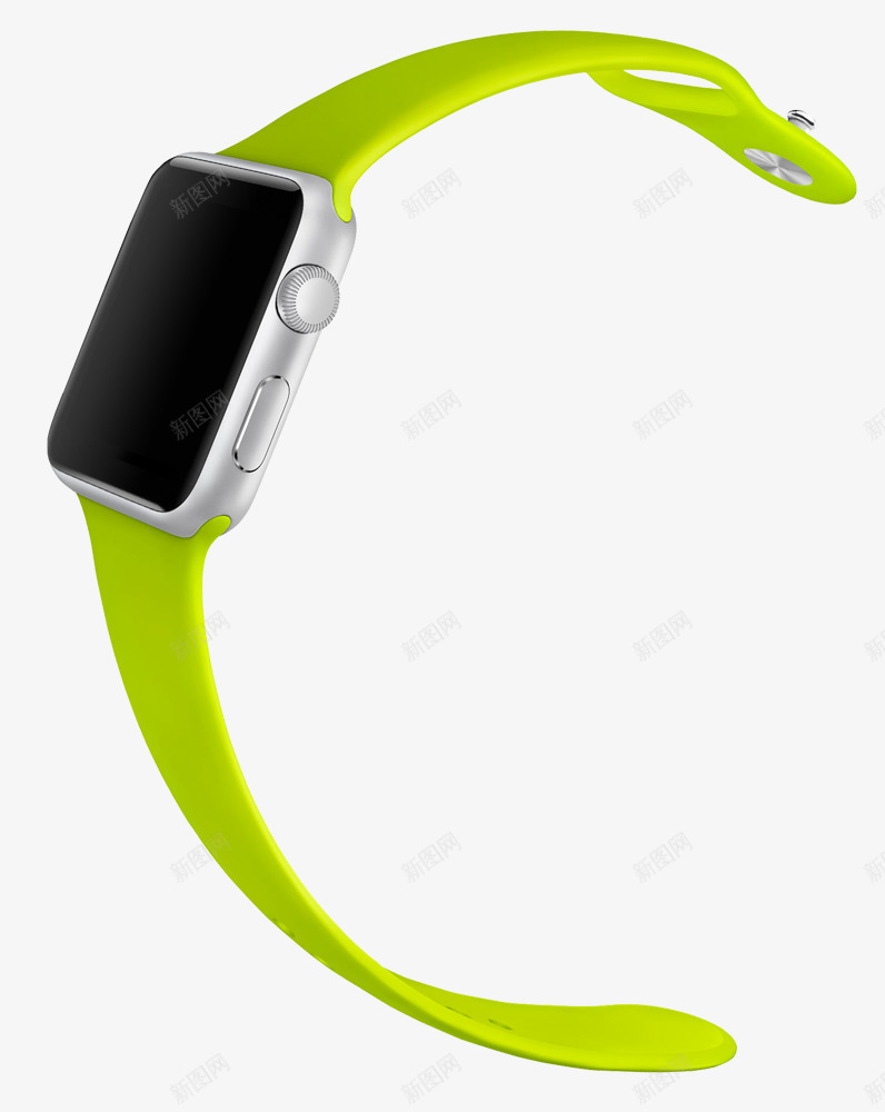 黄绿色苹果手表png免抠素材_新图网 https://ixintu.com 产品实物 电子产品 苹果产品 黄绿色