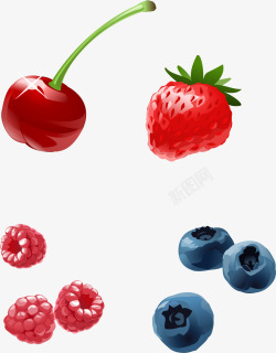 蓝莓合集手绘水果高清图片