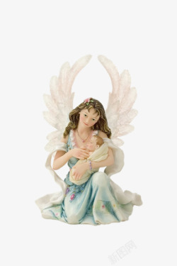 西方天使油画西方欧式天使妈妈装饰品高清图片