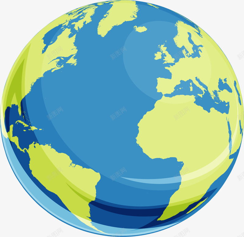 世界地形图png免抠素材_新图网 https://ixintu.com 世界地图 分布图 地球 海洋图 矢量素材