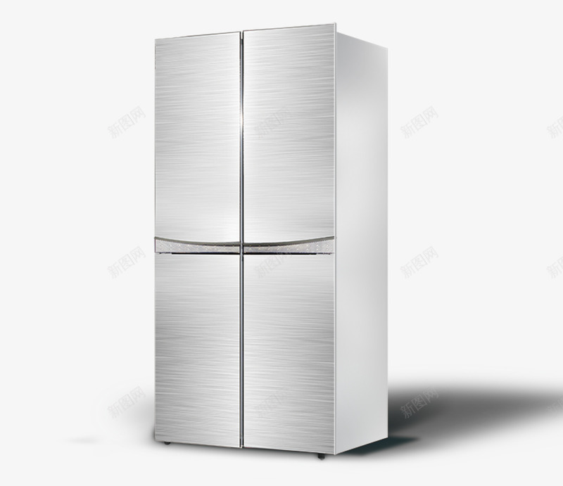 银色曲线风格对开门冰箱png免抠素材_新图网 https://ixintu.com 冰箱 冷柜 双开门冰箱 多门冰箱 家用电器 对开门冰箱 电器