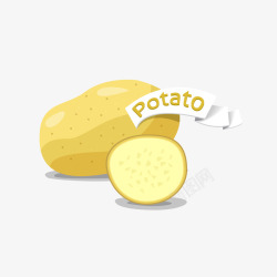 黄色土豆卡通土豆标签矢量图高清图片