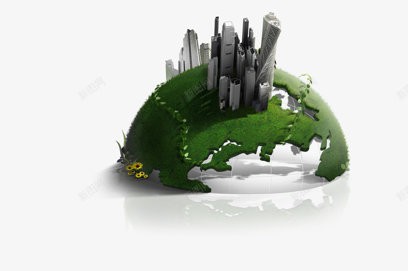 地球上的现代化都市psd免抠素材_新图网 https://ixintu.com 商务 地球上的现代化都市 环保 科技