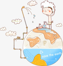 洗澡男孩地球上的小男孩高清图片