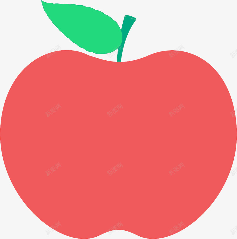 带叶的红苹果png免抠素材_新图网 https://ixintu.com 叶子 红色 红苹果