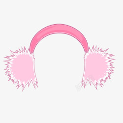 粉色女性耳罩矢量图素材