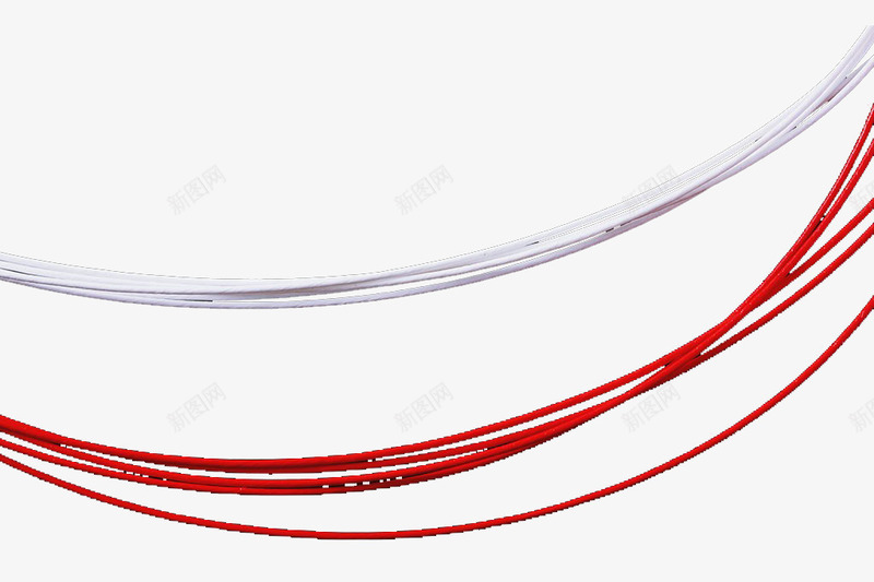 红白线条png免抠素材_新图网 https://ixintu.com 曲线 线条 绳子 装饰 装饰素材
