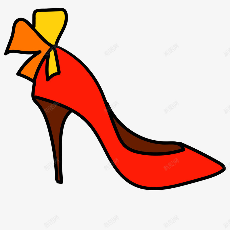 卡通红色的女性高跟鞋png免抠素材_新图网 https://ixintu.com 卡通 女性 彩绘 手绘 红色 贴纸设计 鞋子