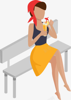 女性节手绘卡通户外夏天冷饮饮料美味免矢量图高清图片