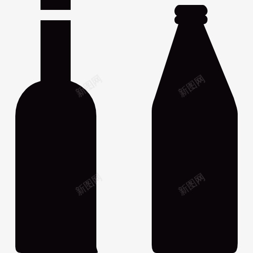 两瓶图标png_新图网 https://ixintu.com 啤酒瓶 接口 葡萄酒