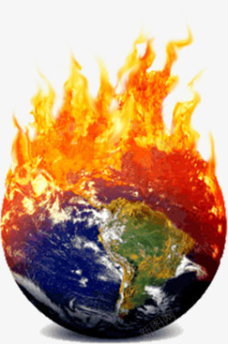 火焰燃烧的地球素材