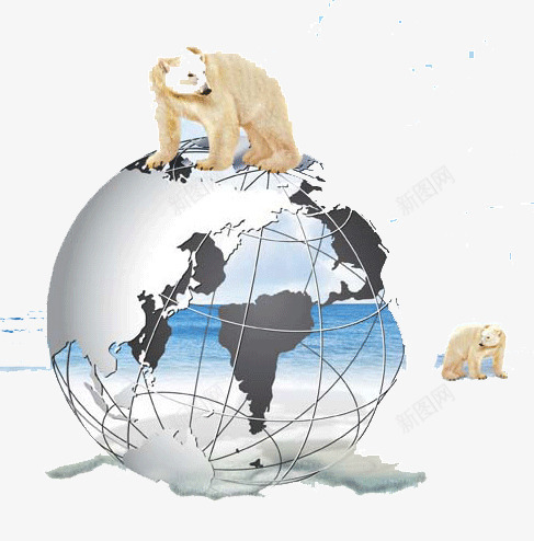 地球上的北极熊png免抠素材_新图网 https://ixintu.com 保护动物 北极熊 地球