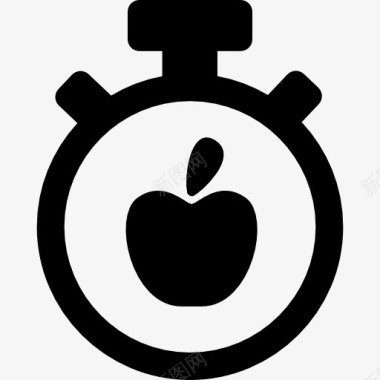 休息时间的象征定时器和一个苹果图标图标