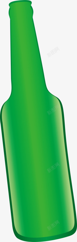 绿色酒瓶矢量图素材