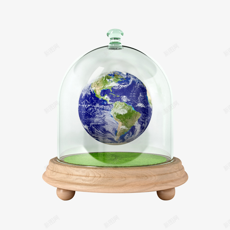 保护罩中的地球png免抠素材_新图网 https://ixintu.com 保护地球 保护罩 合成创意 地球 环保 玻璃罩