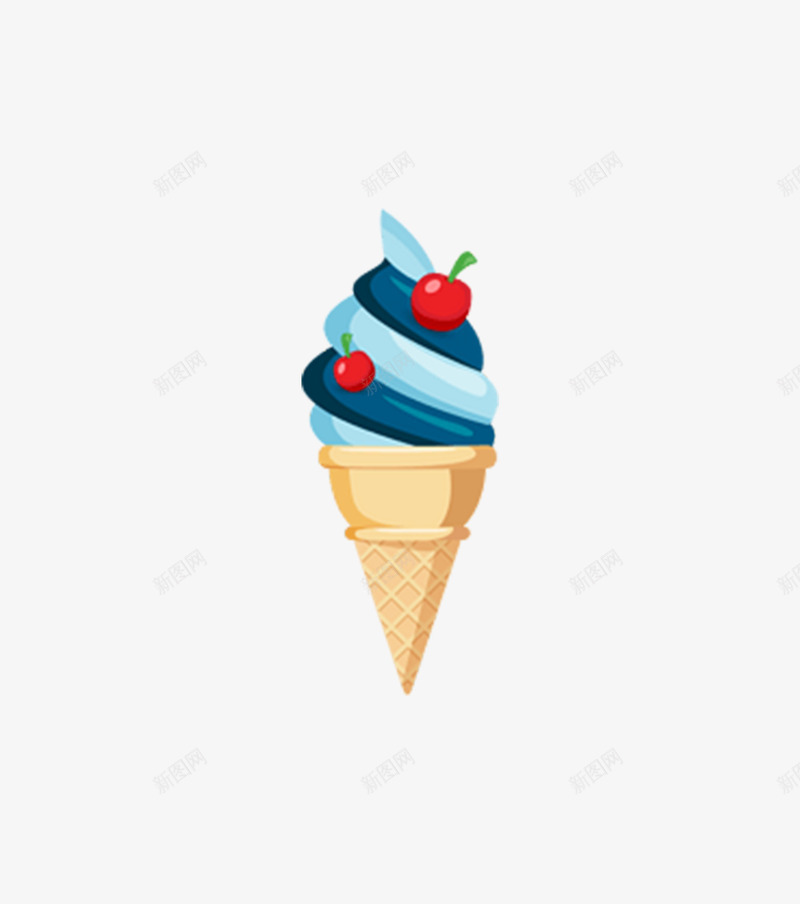 樱桃冰淇淋图标png_新图网 https://ixintu.com 冰淇淋 冷食 图标 插图 标识 樱桃 甜筒 甜食