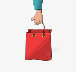 手拿礼品袋素材