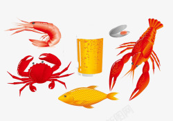 海鲜龙虾素材