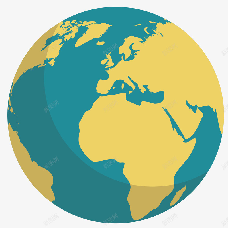 蓝色扁平地球矢量图eps免抠素材_新图网 https://ixintu.com 世界 圆形 地图 地球 地理 扁平 球体 蓝色 矢量图