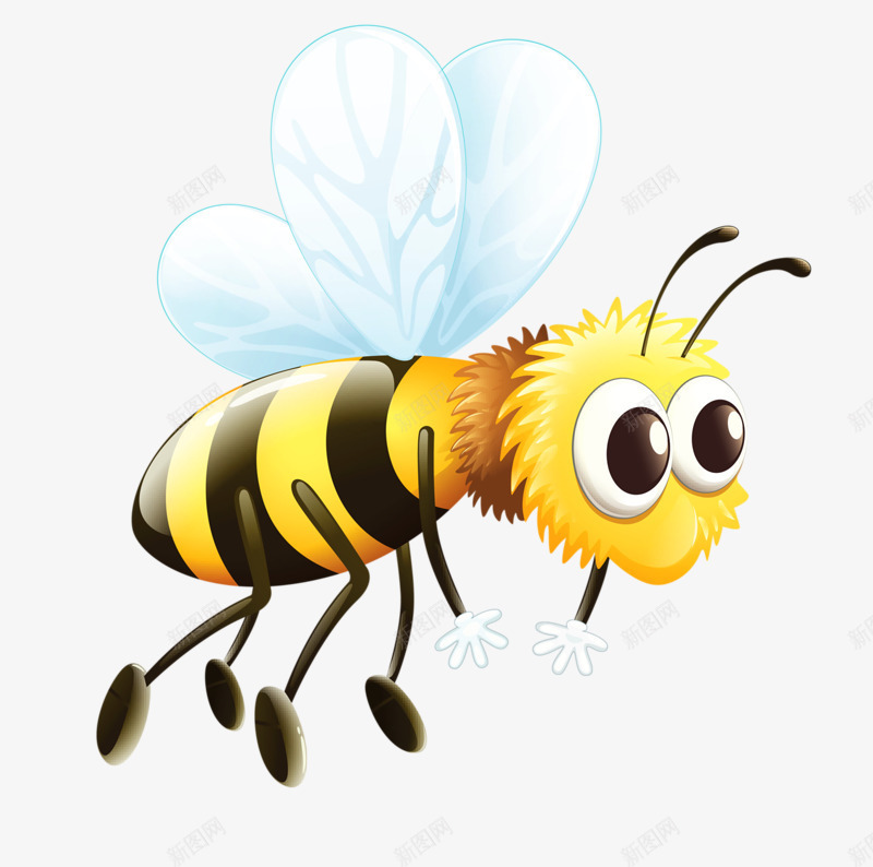 卡通小蜜蜂png免抠素材_新图网 https://ixintu.com 密封 翅膀 蜂类 触角 黄色 黑黄相间