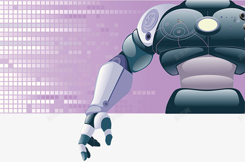 未来机械人插画png免抠素材_新图网 https://ixintu.com 摄影图片 数据 机械人 机械手臂 紫色
