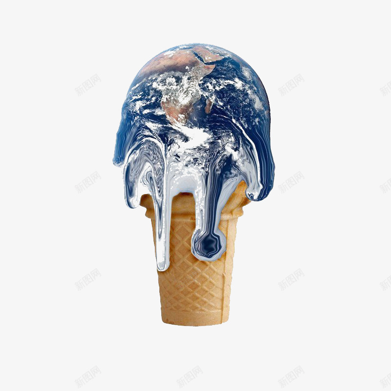 冰淇淋png免抠素材_新图网 https://ixintu.com 全球变暖 地球冰淇淋 科普