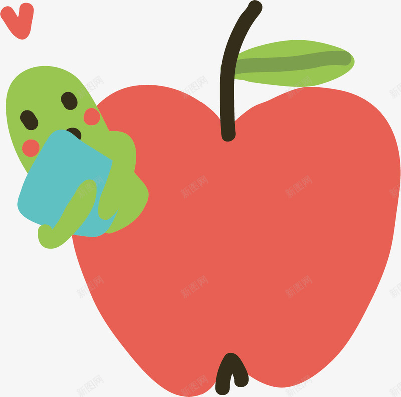 吃苹果的青虫png免抠素材_新图网 https://ixintu.com 毛毛虫 绿色小虫 苹果 虫子 青色爬虫 青虫