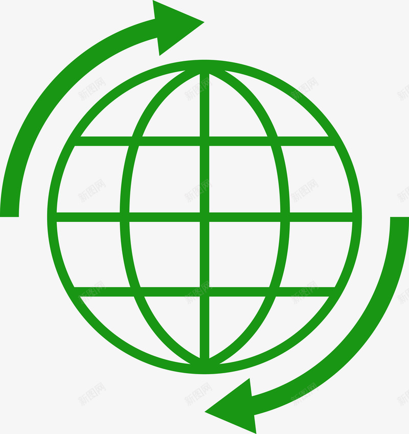绿色线条地球png免抠素材_新图网 https://ixintu.com 卡通地球 地球 地球仪 地球图 手绘地球 点 点线地球 球 球体 矢量地球 线